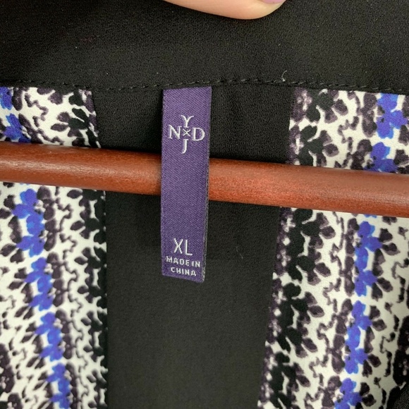 NYDJ Blue Bandanna Print Tunic Blouse - Picture 3 of 5